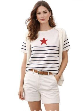 Liz Claiborne star & stripe knit sweater